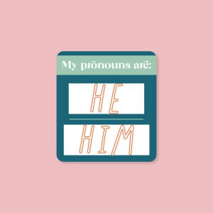 he/him pronoun sticker
